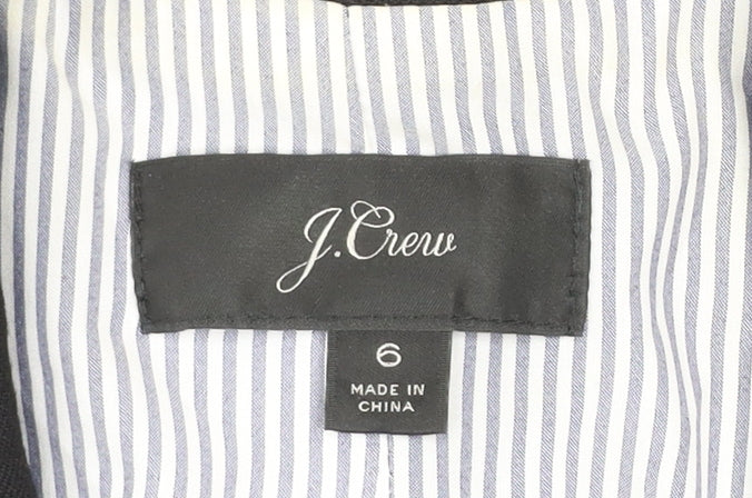 J.Crew Women's Black Wool Blend Fitted Blazer Jacket Size 10
