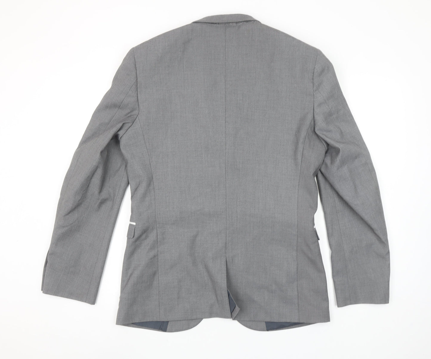 Next Men's Grey Regular Fit Blazer 40R Two Button Notch Lapel Jacket