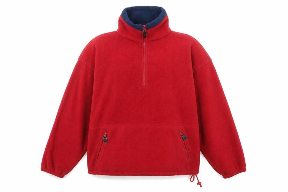 Mario Valente Men's Red Fleece 1/4 Zip Pullover Sweatshirt XL