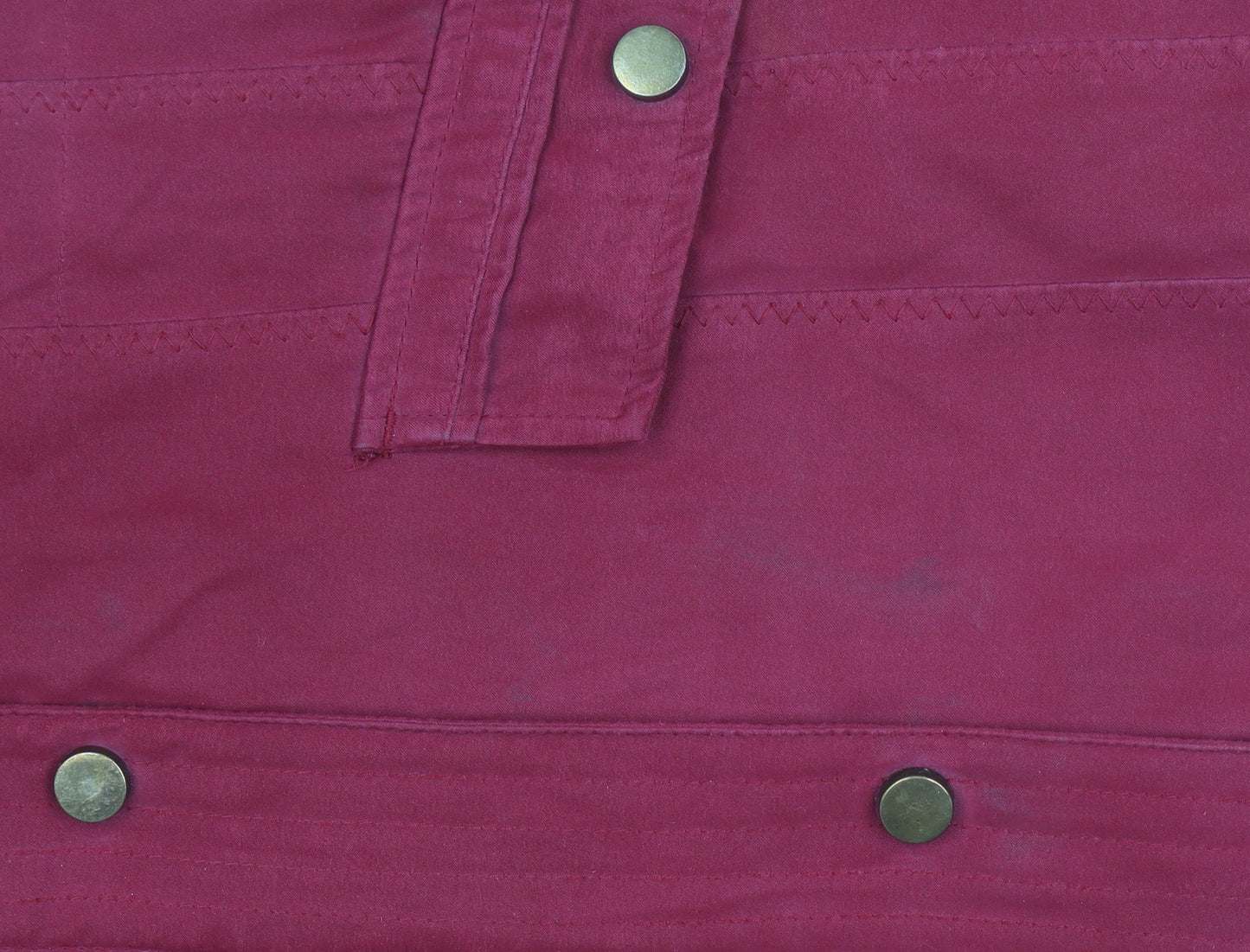 Bm Women Red Hooded Parka Coat Size S Long Twill Jacket