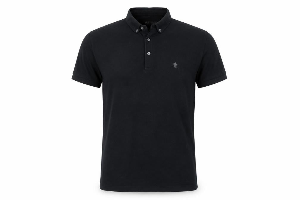 French Connection Men's Black Cotton Polo Shirt Size M