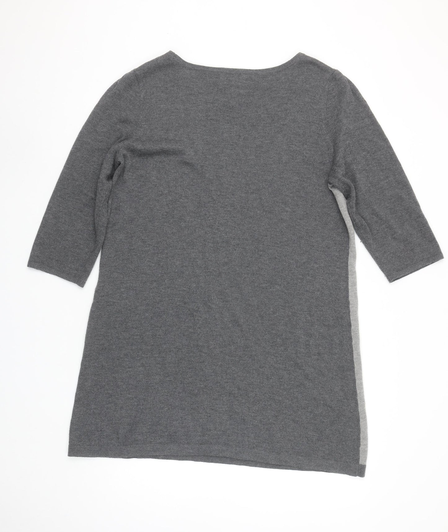 Wallis Petite Grey Colourblock Knit Shift Dress Size 12