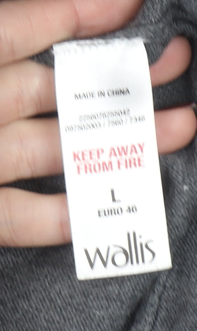 Brand and care label for Wallis Petite Grey Colourblock Knit Shift Dress, size 12