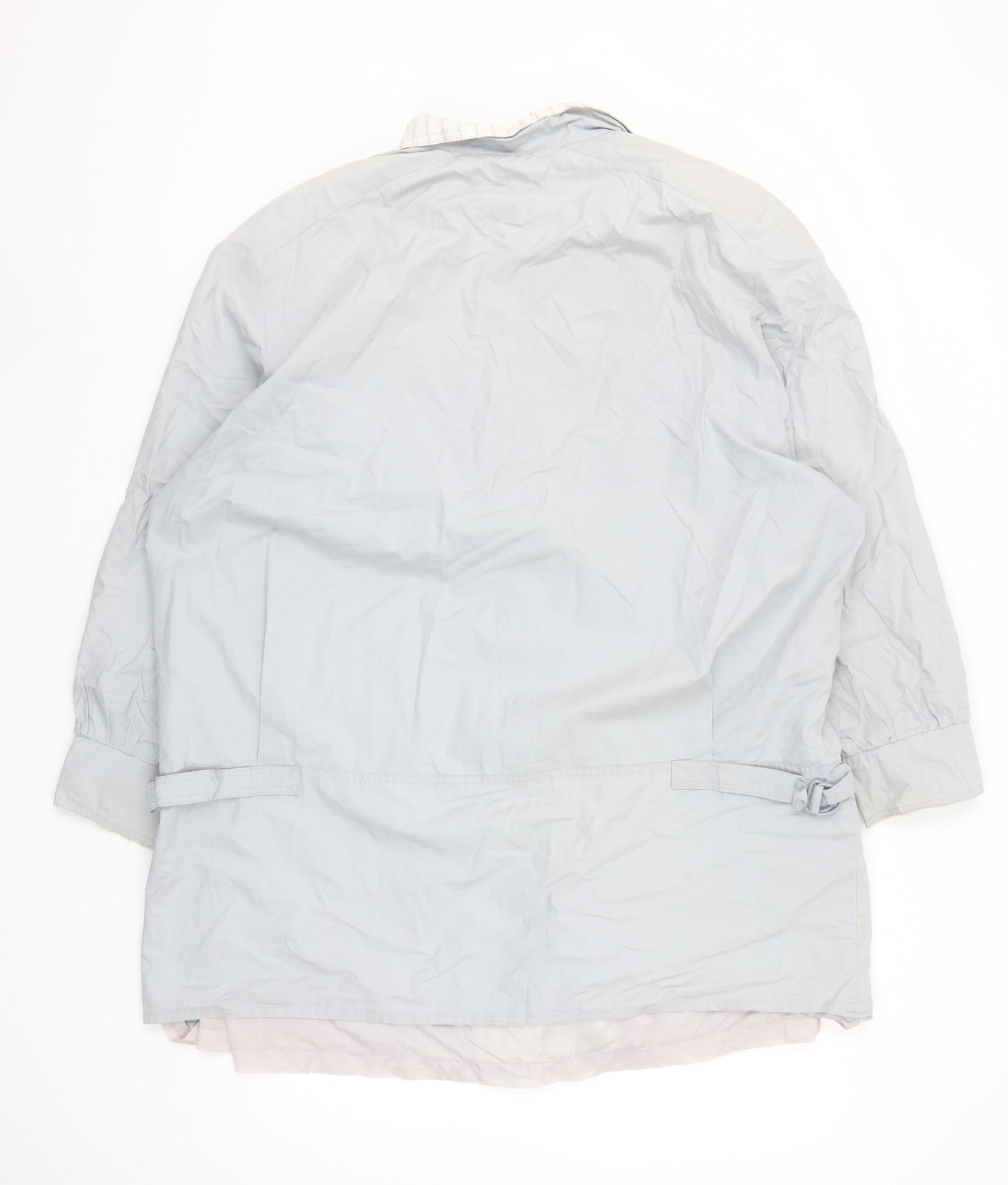 C&A Women Grey Long Rain Coat Size 16 Cotton Nylon Lined Vintage Style