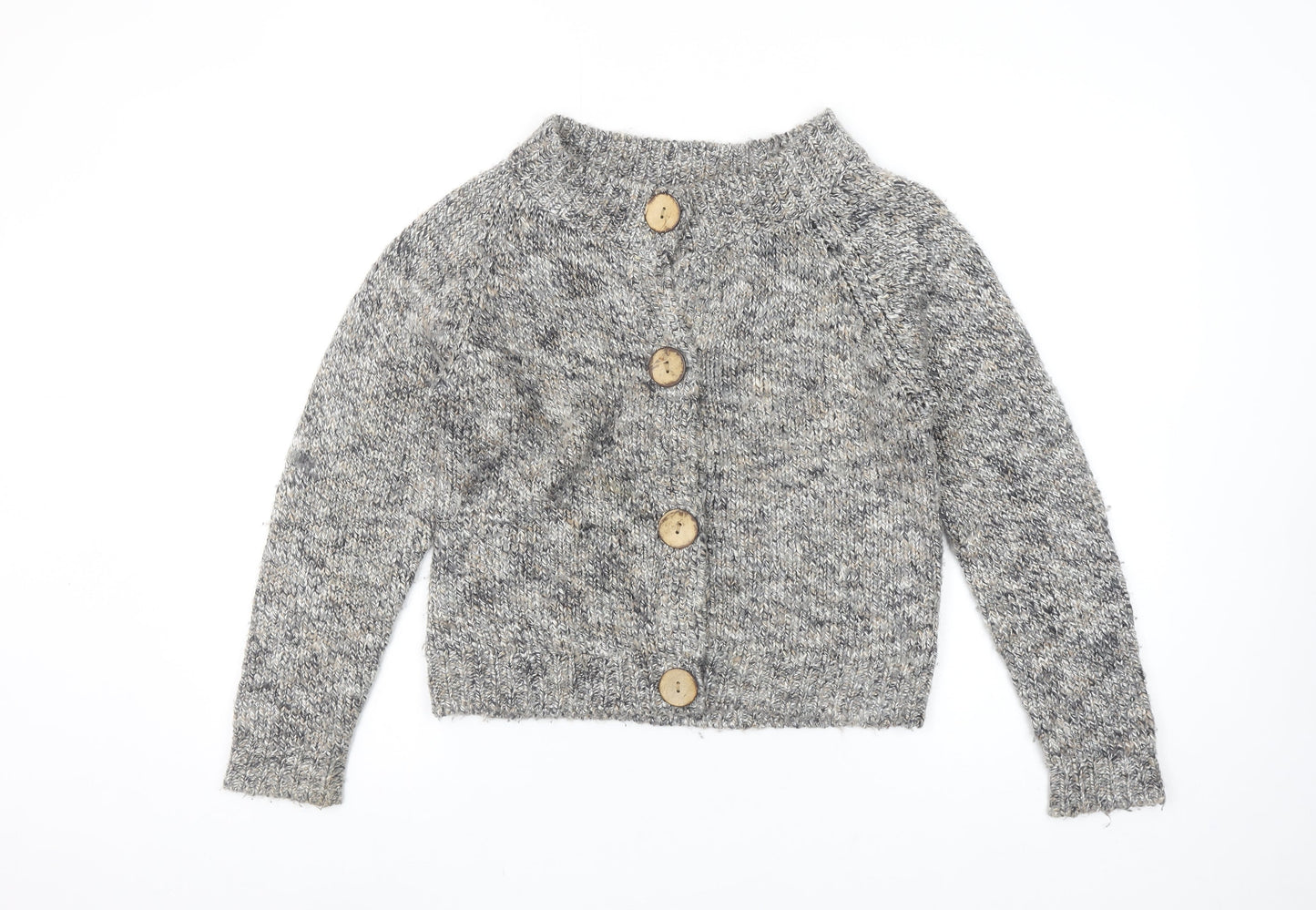 Linea Women's Grey Knit Button Cardigan M Chunky Long Sleeve