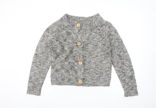 Linea Women's Grey Knit Button Cardigan M Chunky Long Sleeve