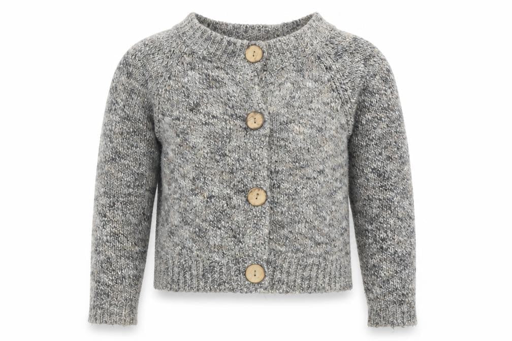 Linea Women's Grey Knit Button Cardigan M Chunky Long Sleeve