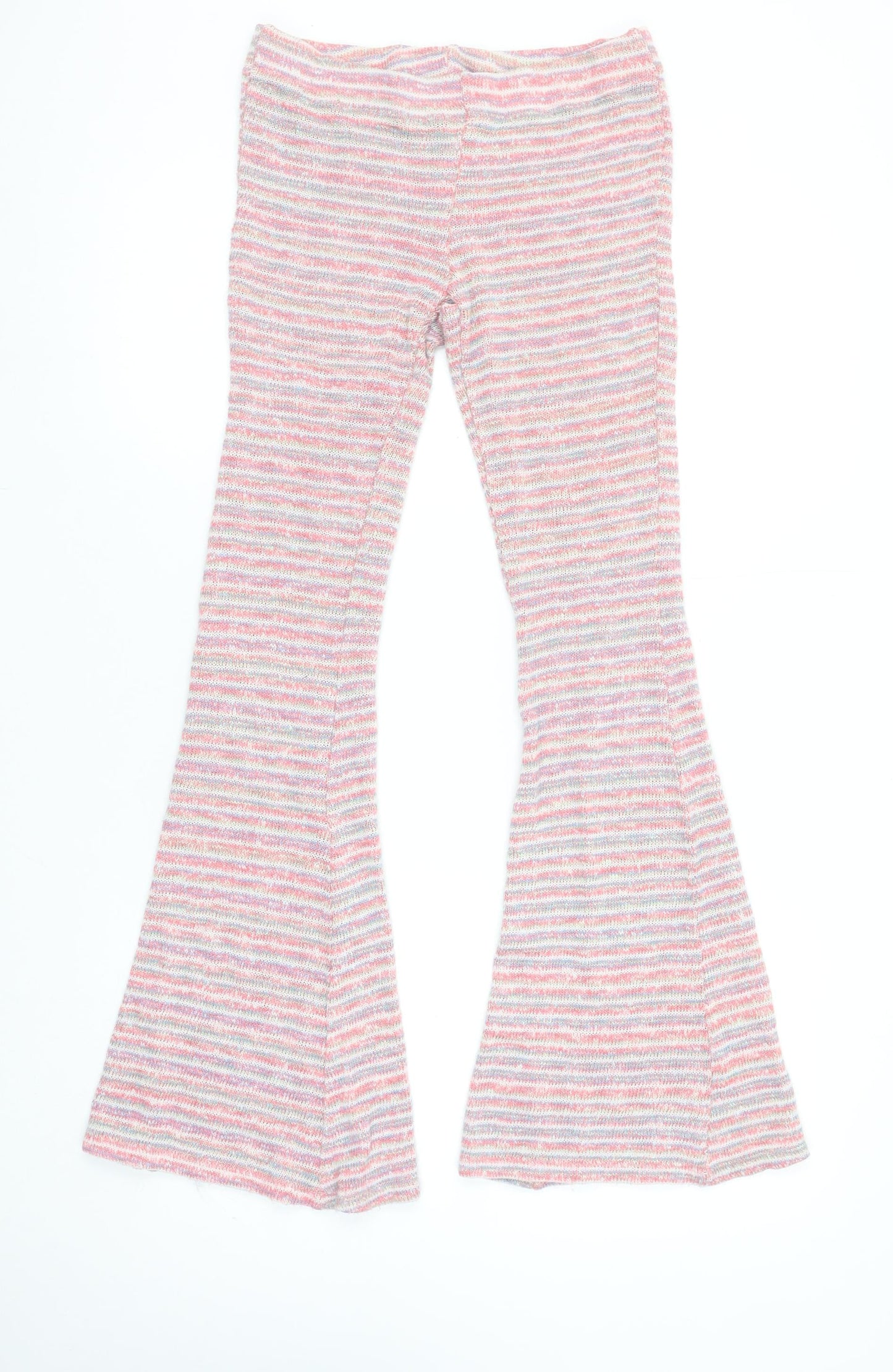 Outfitters Women's Multicoloured Striped Flared Knit Leggings S