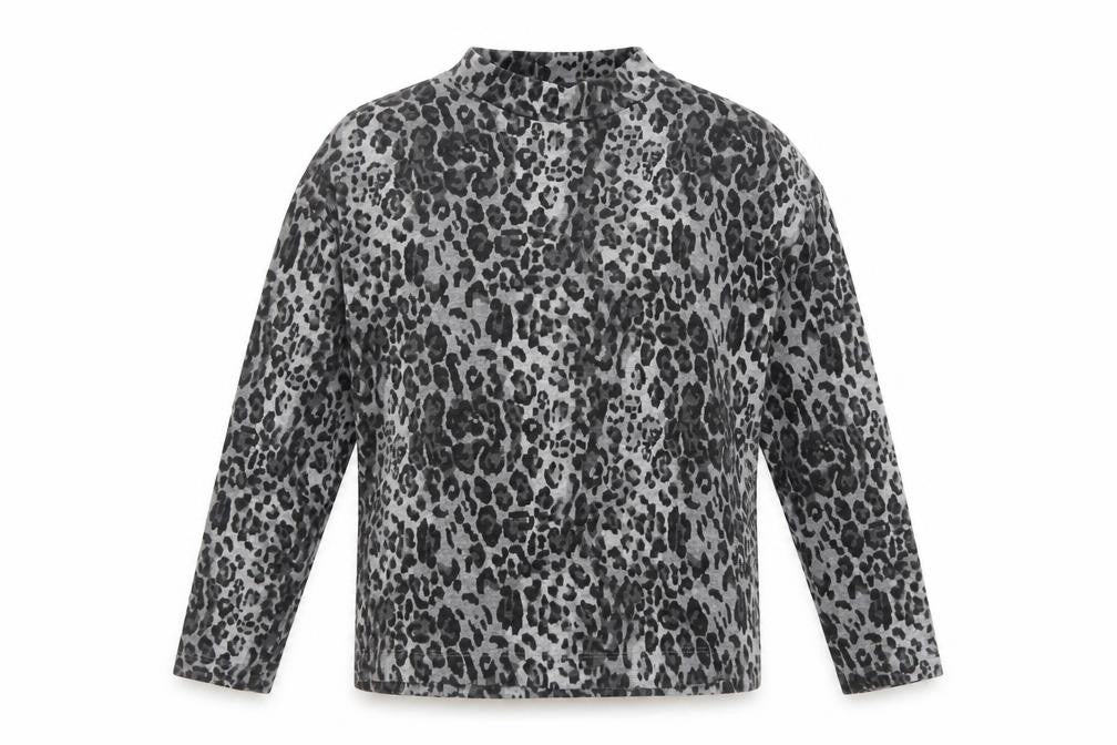 Marks & Spencer Womens Grey Animal Print Long Sleeve T-Shirt Size 6