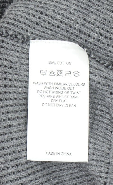 Maison Cinqcent Men's Grey Cotton 1/4 Zip High Neck Jumper Size M