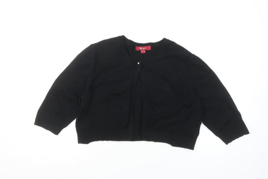 Monsoon Women’s Black Cotton Blend 3/4 Sleeve Cardigan Size 16