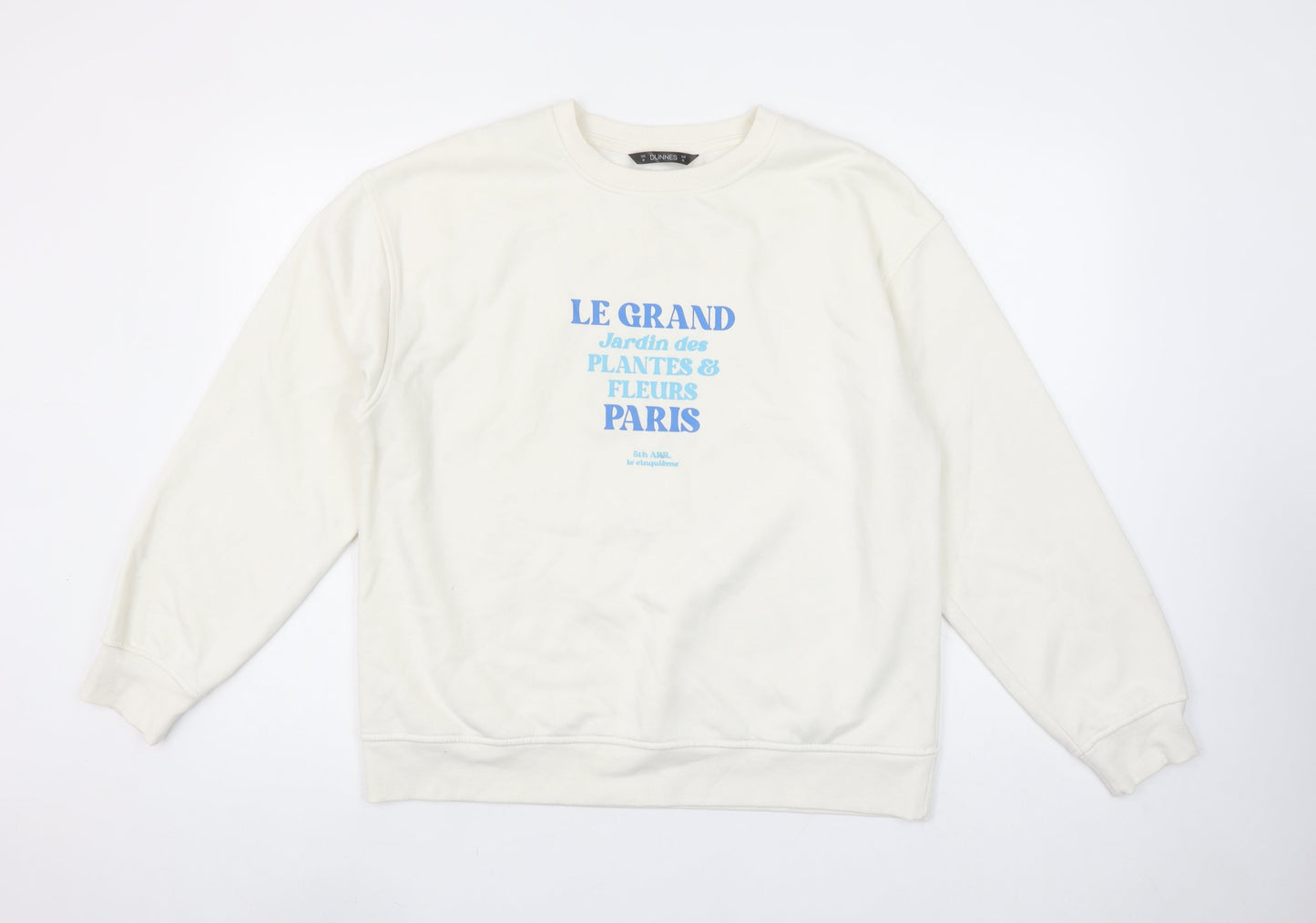 Dunnes Stores Women Ivory Crew Neck Pullover Sweatshirt Size 12