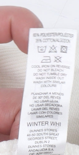Dunnes Stores Women Ivory Crew Neck Pullover Sweatshirt Size 12