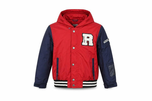 Reseeda Boys Red Varsity Jacket Hooded Lined Water Resistant 10 Years