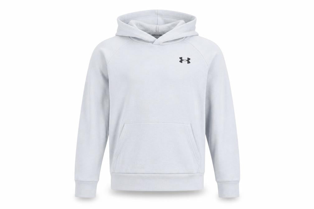 Under Armour Boys Grey YLG Pullover Hoodie Cotton Blend ColdGear