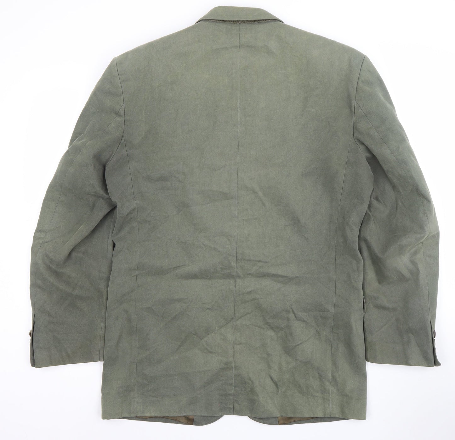 Gurteen Mens Green 40L Cotton Single-Breasted Blazer Jacket