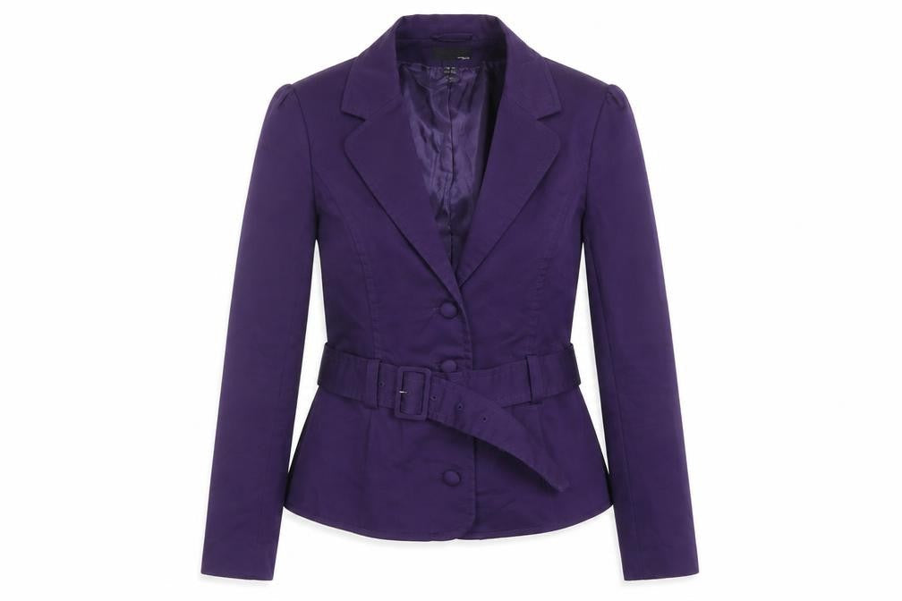 H&M Women's Purple Belted Single-Breasted Blazer UK 14