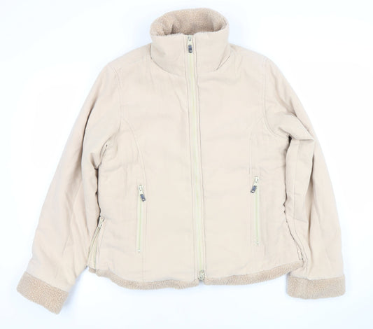 mlw CountrySport Women's Beige L Lined Winter Jacket with Faux Fur Trim
