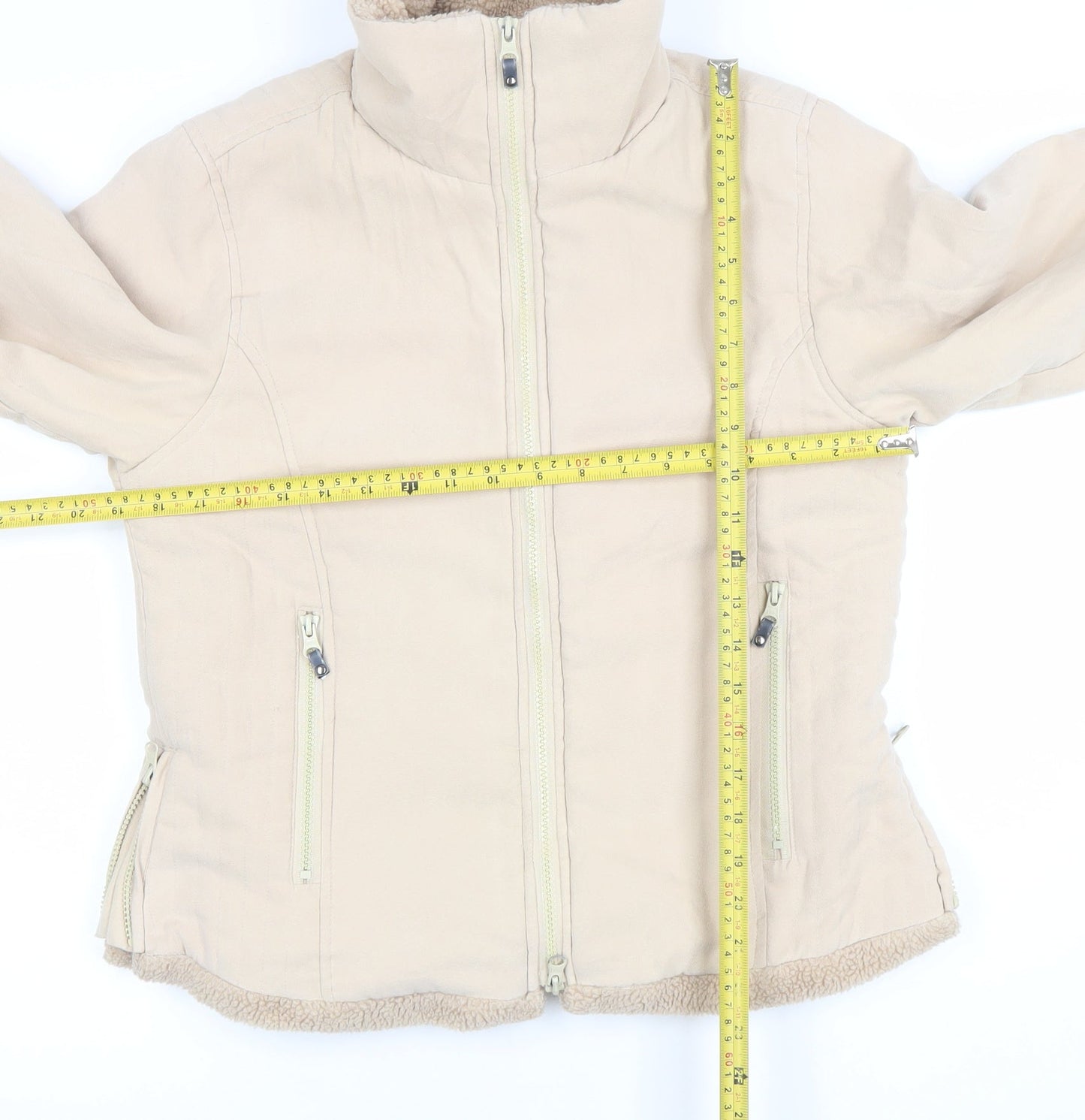 mlw CountrySport Women's Beige L Lined Winter Jacket with Faux Fur Trim