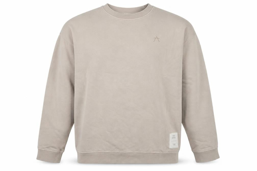 MAYA MAYA Mens Beige Cotton Crew Neck Pullover Sweatshirt L