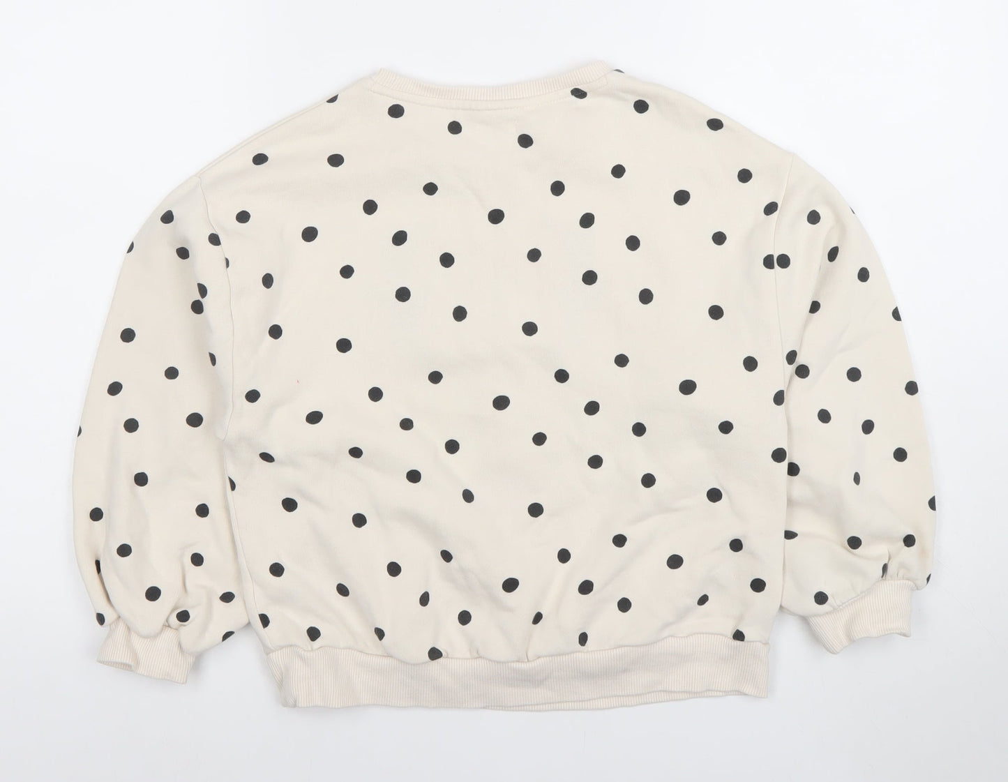 Next Girls Beige Polka Dot Reindeer Christmas Sweatshirt 11 Years