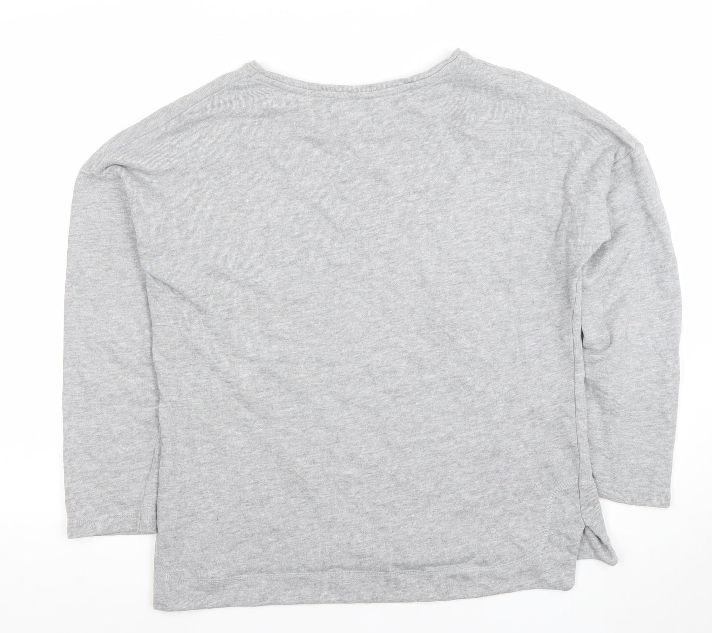 Sfera Women Grey Embroidered Floral Pullover Sweatshirt M