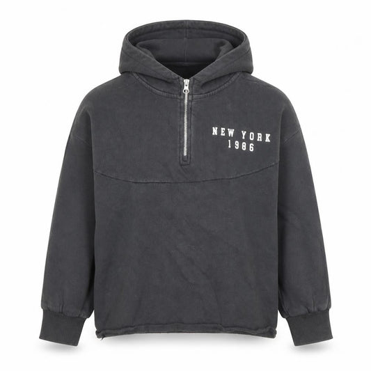 Next Boys Black 9 Years 1/2 Zip Hoodie New York 1986 Graphic Print