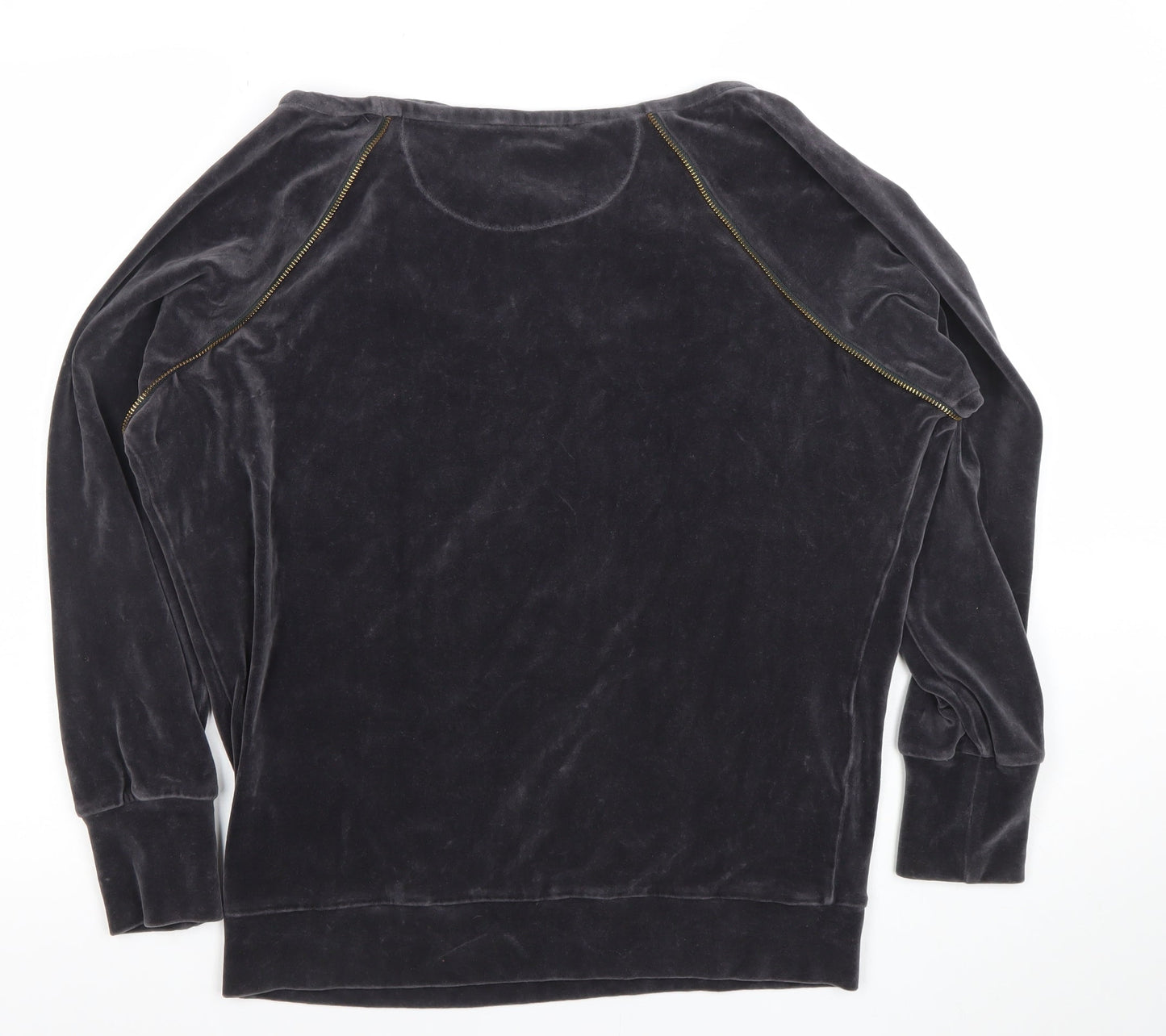 Minnie Rose Women Black Velvet Pullover Sweatshirt Size S