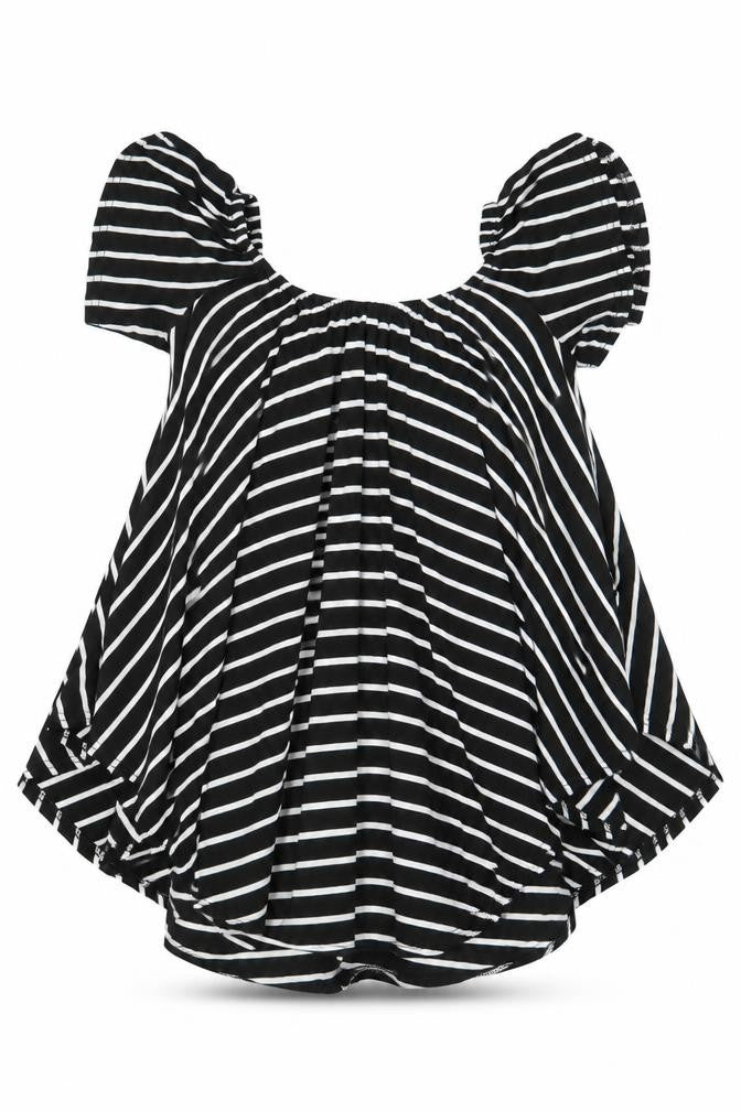 Boohoo Women’s Black Striped Off Shoulder Ruffle Blouse Size 8