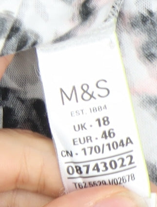 Marks and Spencer Women's Multicoloured Animal Print Long Sleeve T-Shirt Size 18