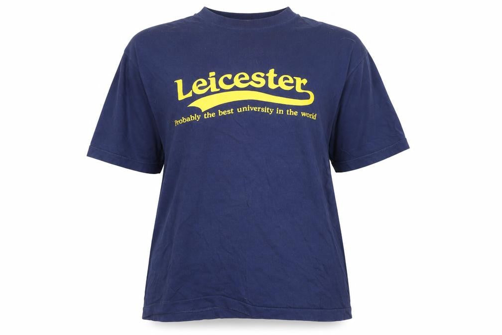 TeeJays Women’s Blue Leicester University Vintage Cotton T-Shirt L