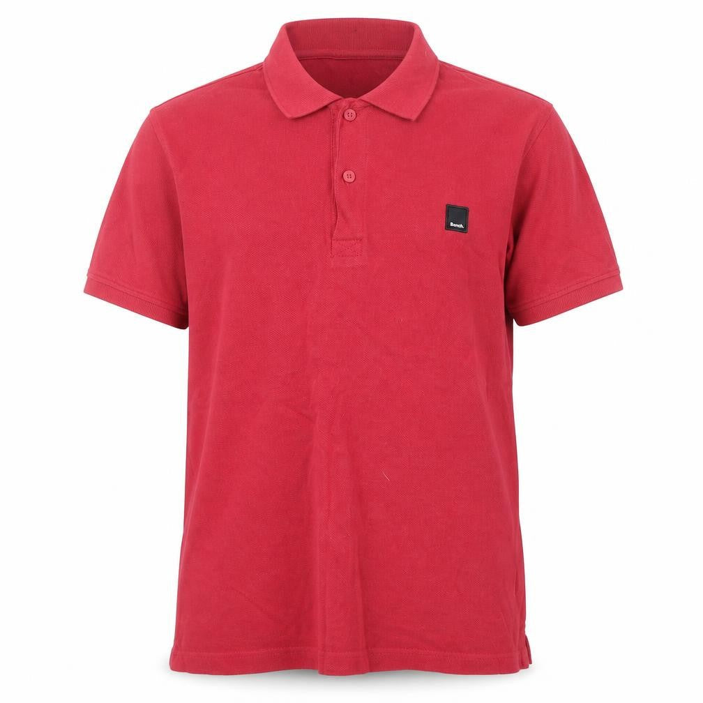 Bench Men's Red Cotton Polo Shirt Size M Short Sleeve Casual