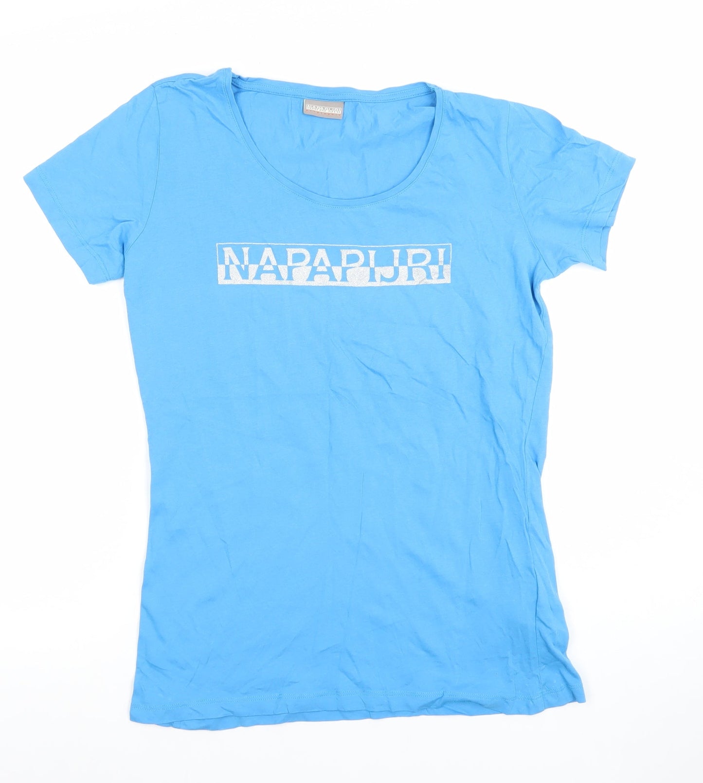 Napapijri Womens Blue Medium Cotton Logo T-Shirt