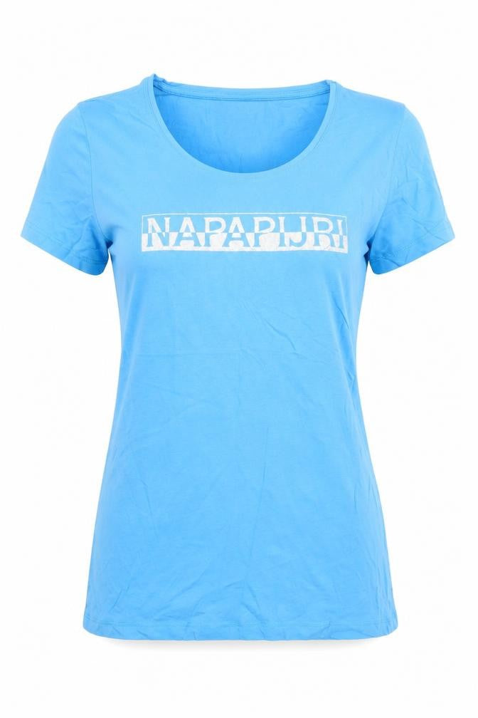 Napapijri Womens Blue Medium Cotton Logo T-Shirt