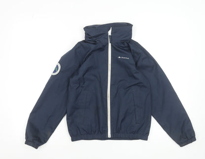 Additional front view of Quechua boys’ blue 10 years windbreaker jacket waterproof outdoor
