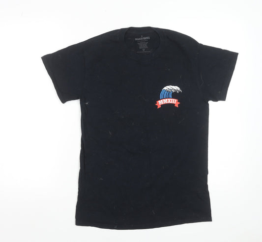Cheats & Thieves Men's Black Graphic Print Crew Neck Cotton T-Shirt Size S