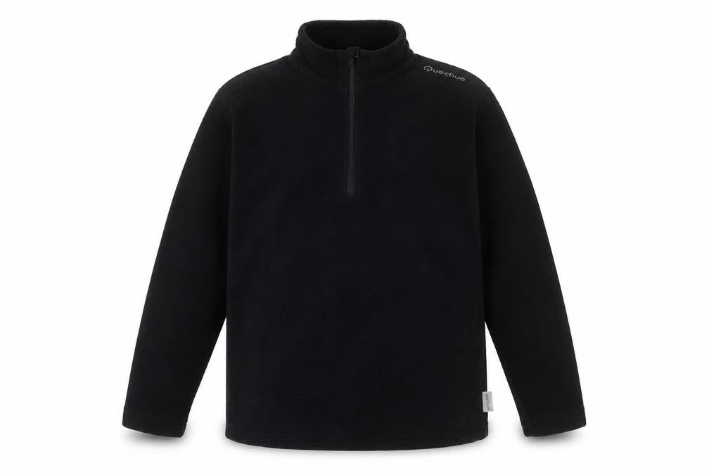 Quechua Boys Black Fleece 1/4 Zip Pullover Sweatshirt 12 Years