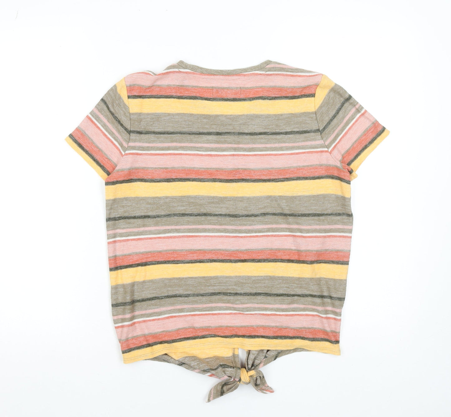 Madewell Women’s Multicoloured Striped Tie Front T-Shirt Size S