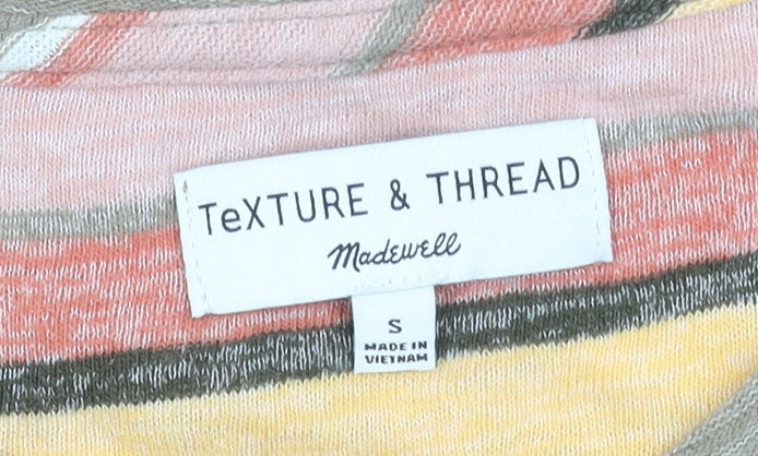 Madewell Women’s Multicoloured Striped Tie Front T-Shirt Size S