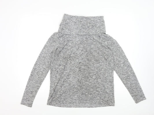 Dorothy Perkins Women’s Grey Roll Neck Long Sleeve Jersey Top Size 14