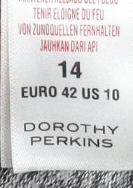 Dorothy Perkins Women’s Grey Roll Neck Long Sleeve Jersey Top Size 14