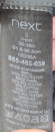 Next Men's Grey Softshell Hooded Puffer Jacket Size S 36-38" Regular Fit