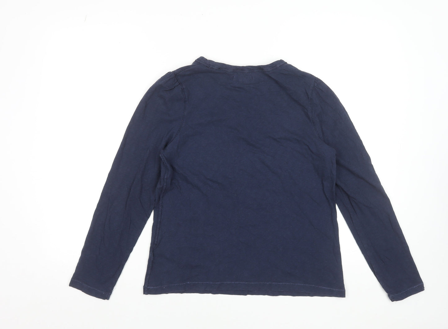 White Stuff Womens Blue Long Sleeve Cotton T-Shirt UK 10