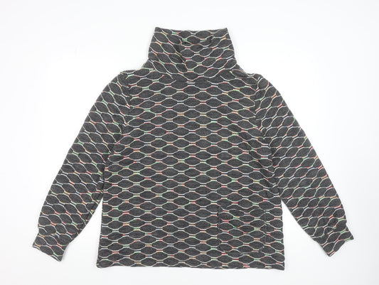 Luca Vanucci Women's Multicoloured Geometric Knit Roll Neck Tunic Blouse XL