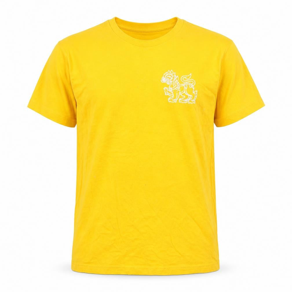 Singha Men's Yellow Cotton Short Sleeve Beer Logo T-Shirt Size M