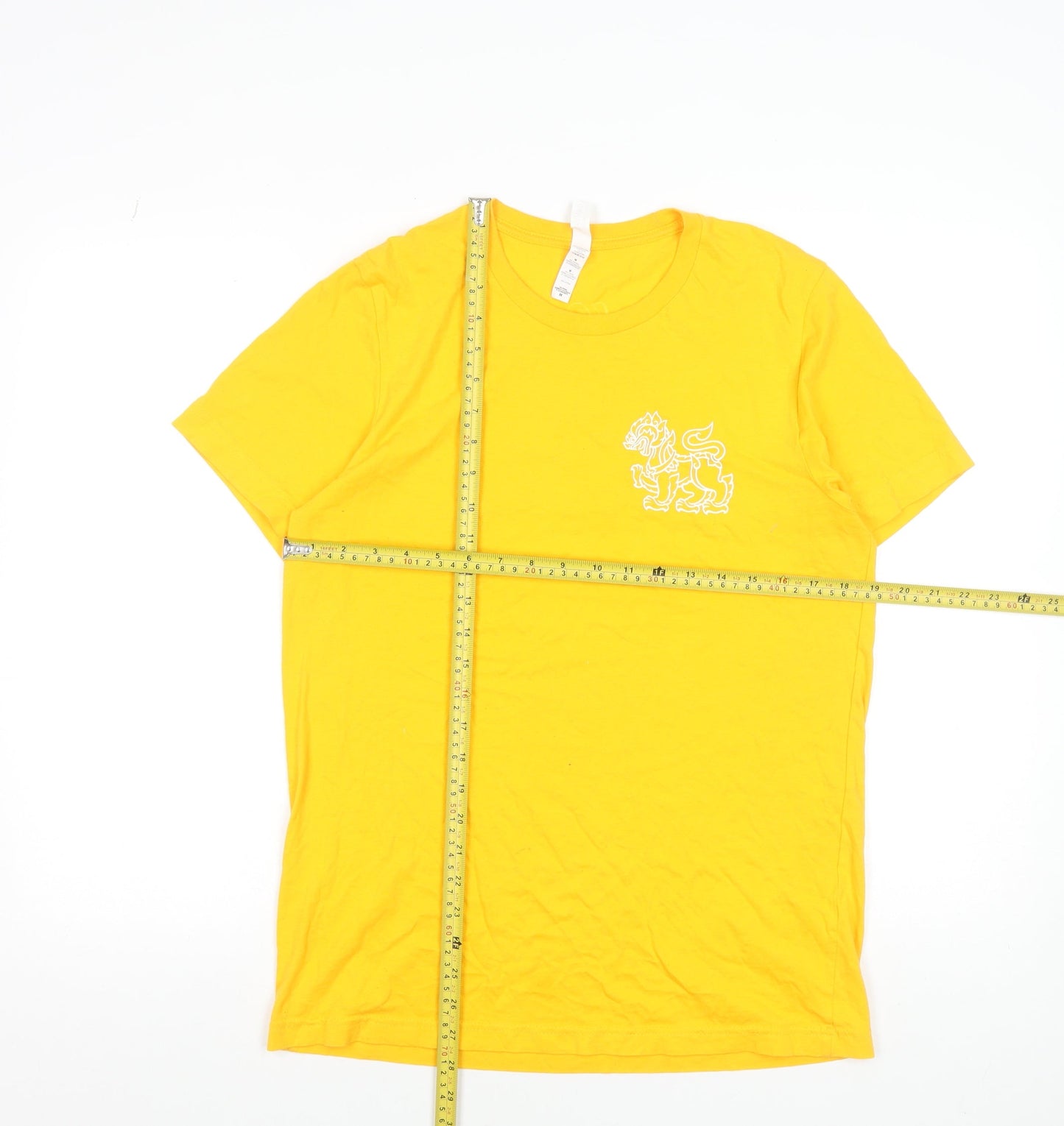 Singha Men's Yellow Cotton Short Sleeve Beer Logo T-Shirt Size M