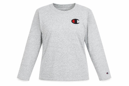 Champion Women's Grey Long Sleeve Crew Neck T-Shirt XS