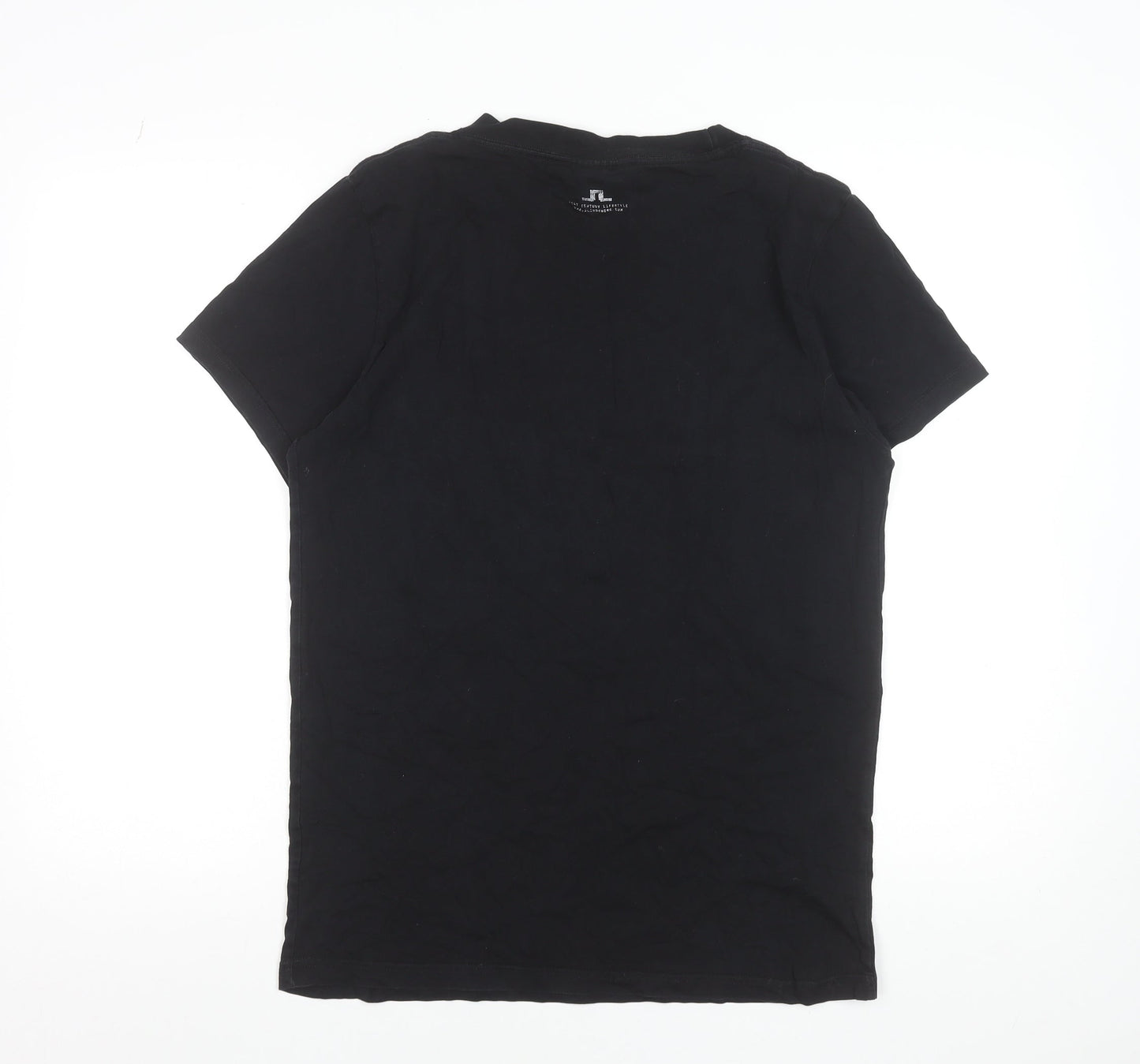 J.Lindeberg Men's Black Cotton Crew Neck T-Shirt L