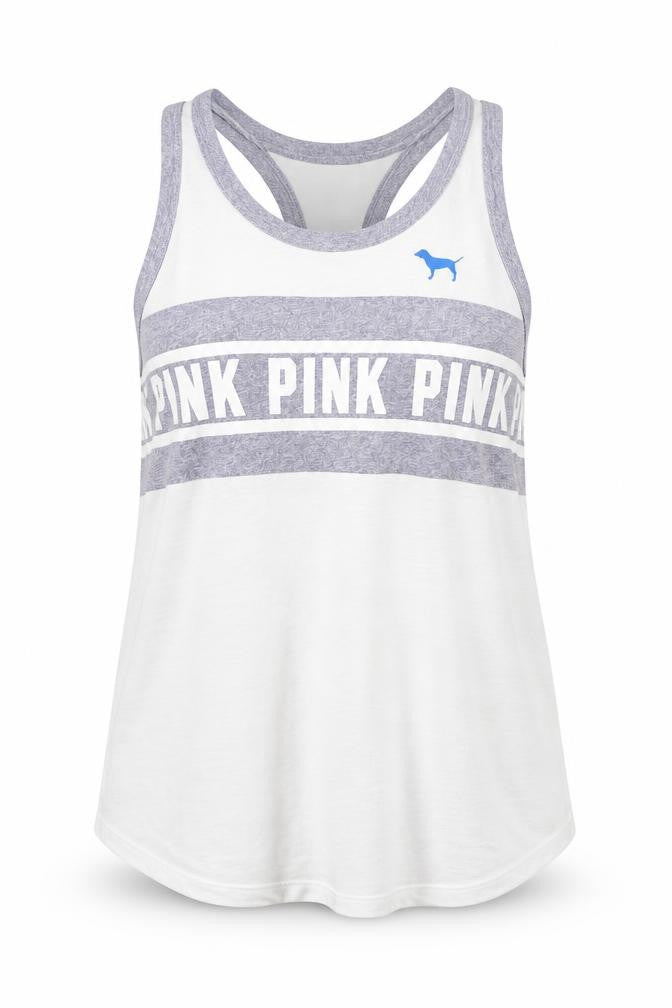 Victoria's Secret PINK Women's White Racerback Tank Top XS