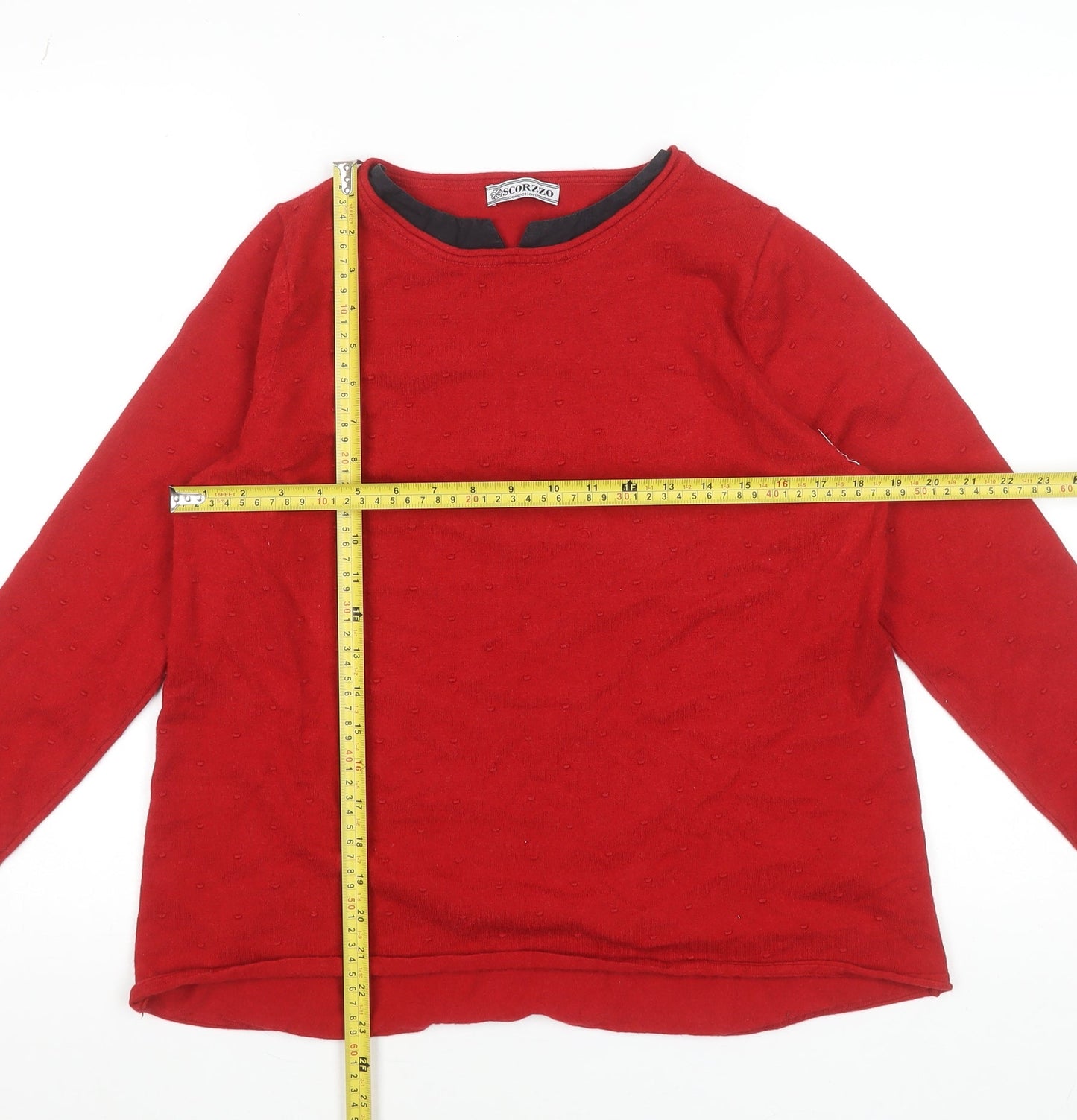 Scorzzo Women Red XL Pullover Jumper Long Sleeve Knit